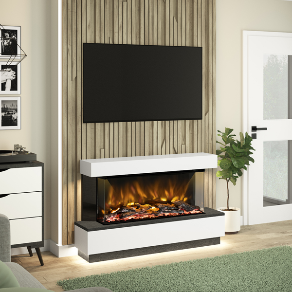 Elgin & Hall Pryzm Evento 54 Floor Standing Electric Fireplace Suite